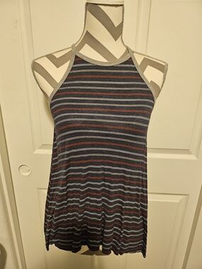 h.i.p. Navy Striped Halter Tank with Red and White Accents